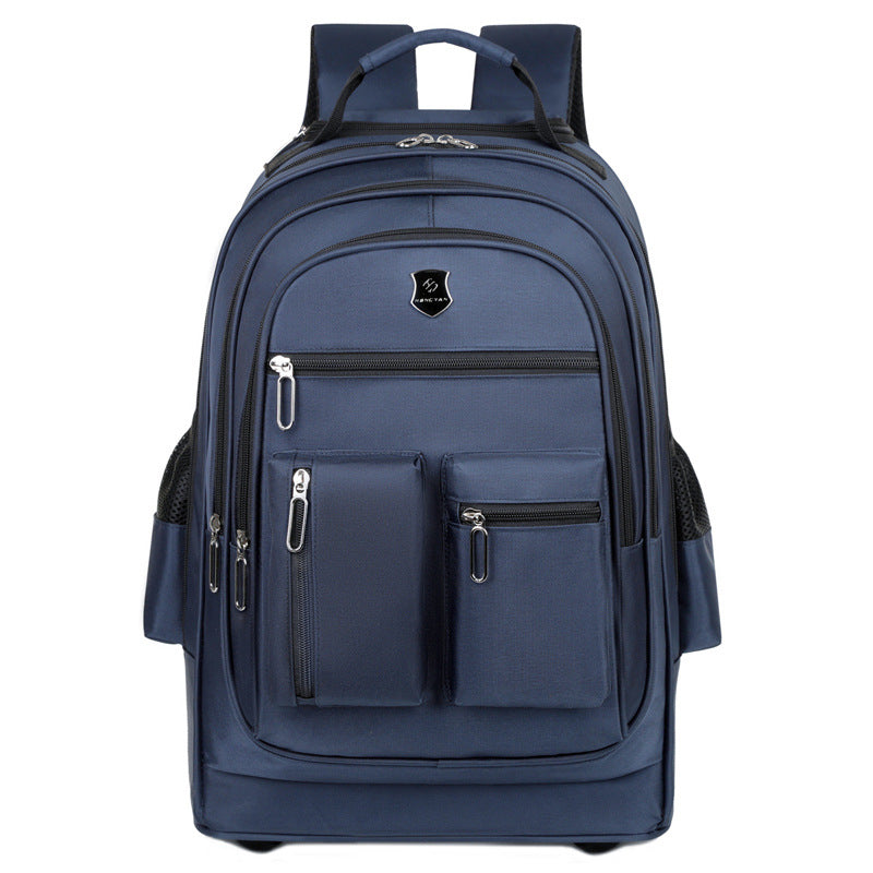 Men's backpack, pull rod backpack, travel box, men's large capacity drag luggage, universal wheel, high school, junior high school student backpack