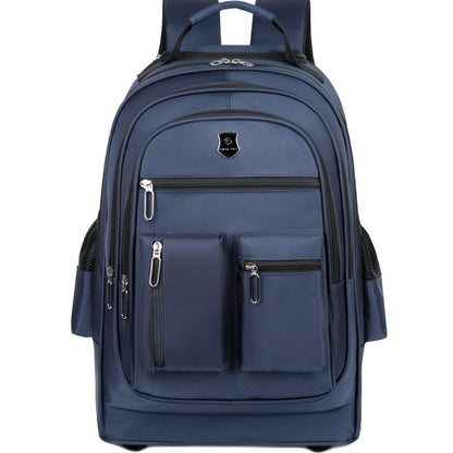 Men's backpack, pull rod backpack, travel box, men's large capacity drag luggage, universal wheel, high school, junior high school student backpack