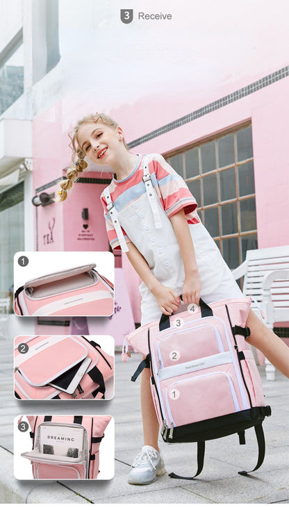 〖Primary Schoolbag〗 46th grade girl burden relief spine protection schoolbag primary school girl shoulder bag children's backpack