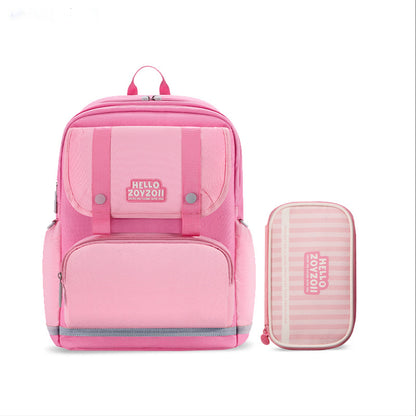 〖Primary Schoolbag〗 1-6 grades high-end blue yellow pink girls boys schoolbags backpacks to reduce the burden and protect the spine