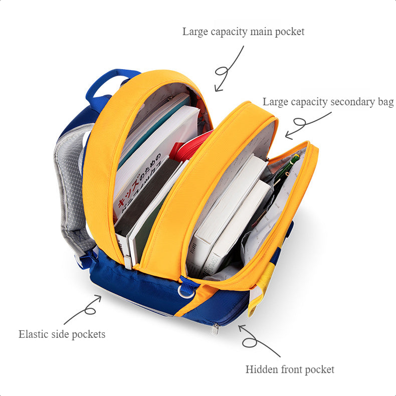 〖Primary Schoolbag〗 1-6 grades high-end blue yellow pink girls boys schoolbags backpacks to reduce the burden and protect the spine