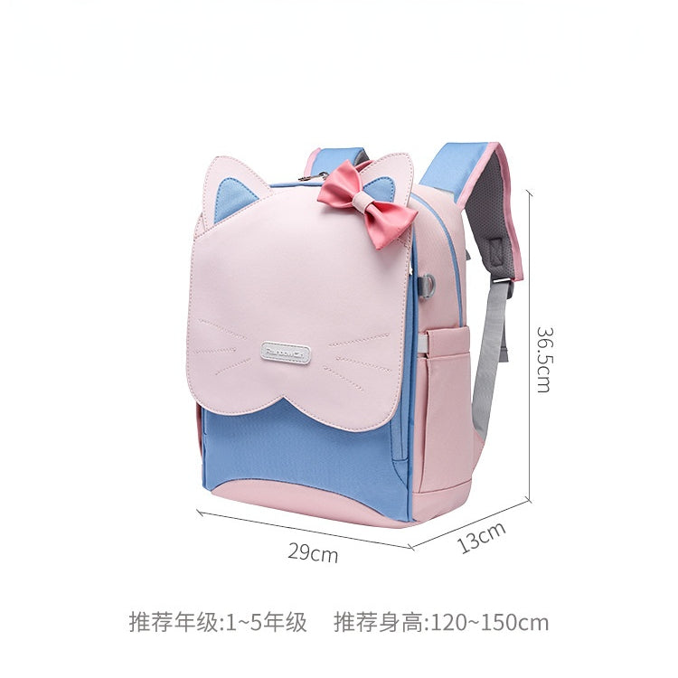 〖Primary Schoolbag〗Grade 1-3-5 girl cat ears student children backpack schoolbag gift box