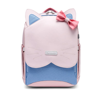 〖Primary Schoolbag〗Grade 1-3-5 girl cat ears student children backpack schoolbag gift box