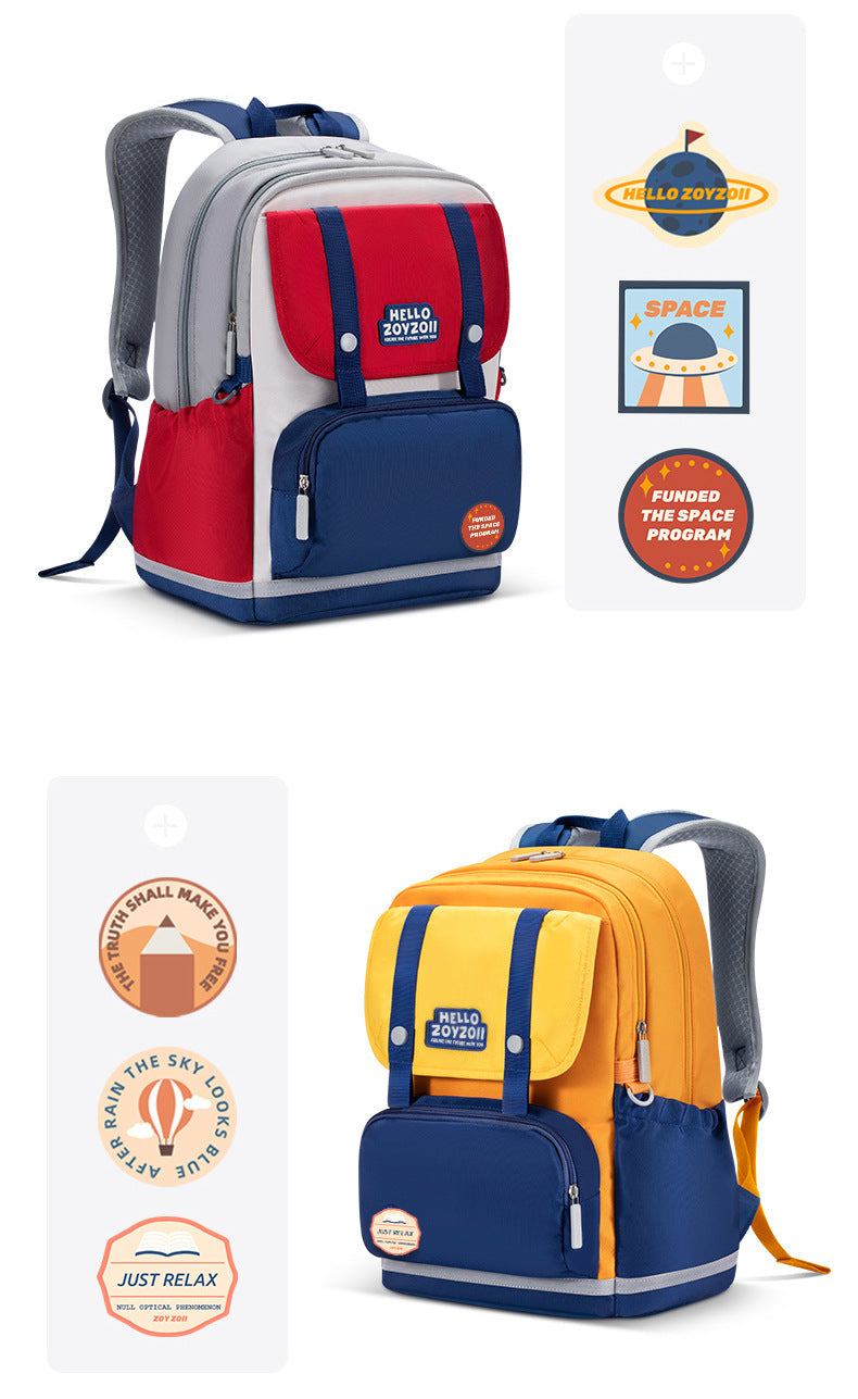 〖Primary Schoolbag〗 1-6 grades high-end blue yellow pink girls boys schoolbags backpacks to reduce the burden and protect the spine